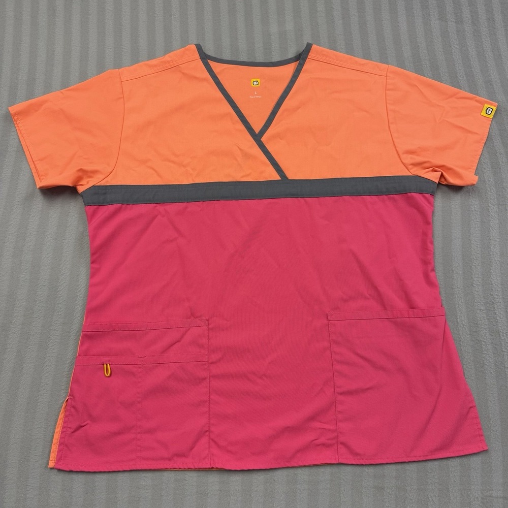WONDERWINK Origins Pockets Women's Short Sleeve Scrub Top Size Large